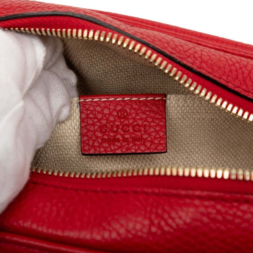 GUCCI Red Leather Shoulder Bag - Picture 5 of 6